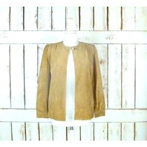 Tan taupe camel suede leather vintage jacket top